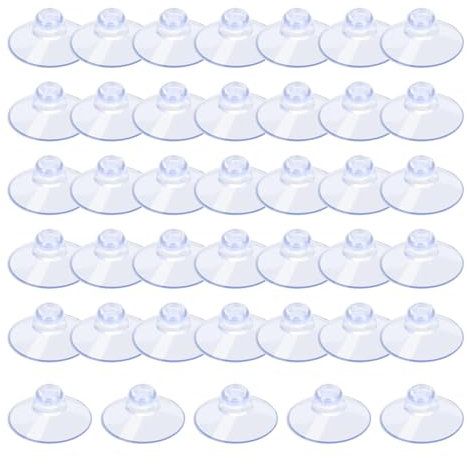 QEDBOJE 40 Stück Saugnapf, ohne Haken, PVC Kunststoff Saugnäpfe für Fenster, für Fliesen, Autoschmuck, Glasplatten, Küche, Badezimmer (20mm)