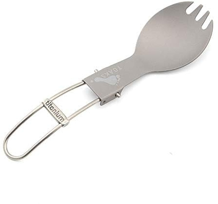 TOAKS Folding Titan Spork Camping Cultery Portable Harness with Bag