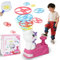 Joellfuner Jeux Exterieur Enfant, Soucoupe Volante Pop-up, Flying Saucer Launch Toy Set, Lanceur de Disques Volants avec 36 Disques, Jouets Extérieurs pour Enfants Âgés de 3 4 5 6 7 8 Ans (Rose)