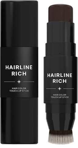 Tappo radice stick – colore temporaneo per capelli da donna, colore durevole | Colorante per barba marrone scuro, colore testa temporaneo, correttore radice per unisex, anti-sudore antivento