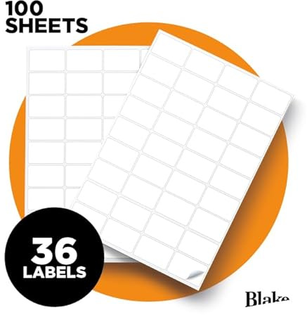 Blake Purely Everyday - 36 etiquetas autoadhesivas por hoja A4-360 etiquetas - 100 hojas - Compatible con impresora láser y de inyección de tinta - Etiqueta de envío de dirección - Suministros de
