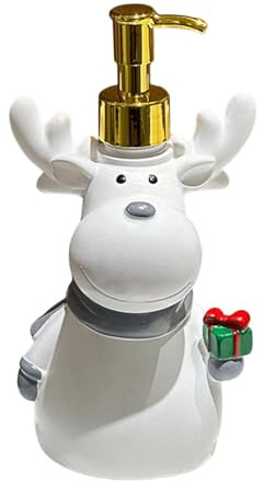 F Fityle Dispenser di Sapone Liquido per Le Mani Elk, Dispenser di lozione Vuoto, Decorazione Natalizia, Contenitore Versatile Manuale per Lavanderia e