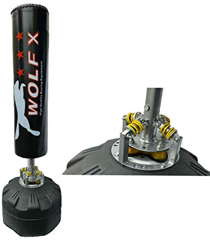 Wolf x Adult Free Standing Boxing Punch Bag, Heavy Duty Punching Bag Stand with Suction Cup Base