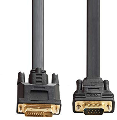 baolongking Active DVI to VGA, DVI 24+1 DVI-D M to VGA Male With Chip Flat Cable Adapter Converter for PC DVD Monitor HDTV 2M