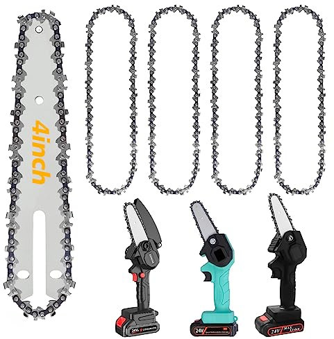 4Pack Cadenas de Motosierra Telescópica 3/8 LP para Espadas de 13 cm, 28 eslabones, 1.3mm, Mini Cadena de Motosierra de Repuesto de 4, Cadena de Motosierra de Acero al Carbono para Tijeras de Podar