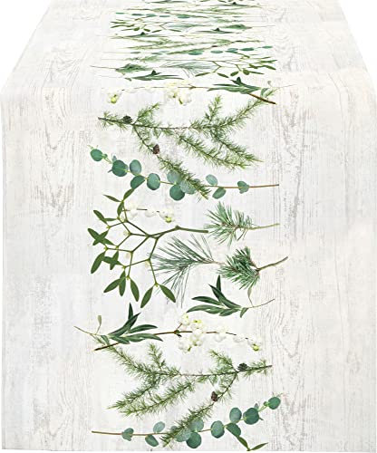 APELT Tischläufer Chalet Style Baumwolle Natur-grün Größe 42x140 cm