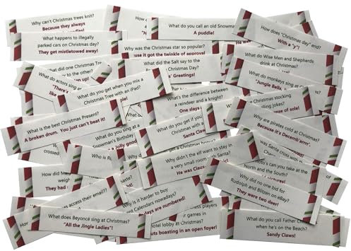 Knallbonbons für Weihnachten, vorgeschnitten, ohne wiederholte Witze, 50 Stück