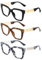 JM 3 Pack Carré Lunettes de Lecture Classiques Carré pour Femme Hommes, Mode Surdimensionné Anti Lumiere Bleue Lunette de Vue +2.5
