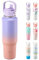 THILY Vacuum Insulated Stainless Steel Water Bottle with lid and Straw, 40 oz Wide Mouth Double Wall Sport Water Flask Keep Drinks Cold or Hot All Day, Leakproof, Lavender Dream