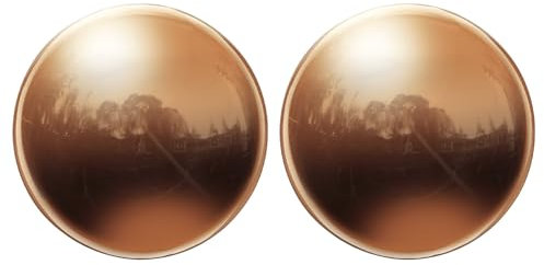 QUARKZMAN 2pz Sfera Riflettente 3 Pollici 76mm Sfera Cava Lucidata Sfera Riflettente, Acciaio Inossidabile per Giardino Casa Decorazione Esterna, Oro Rosa