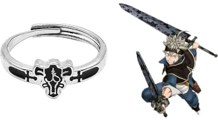 Anime Black Clover Quartet Knights Cosplay Ring Demon Asta Adjustable Alloy Rings Unisex Jewelry Prop Accessories Gift