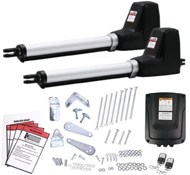 NGBFF Electric Gate Opener Kit, LM602/230V Dual Swing Gate Opener 350kgs Per Leaf With 2 Remote Controls AC Powered Automatic Door Operator,Widely Used