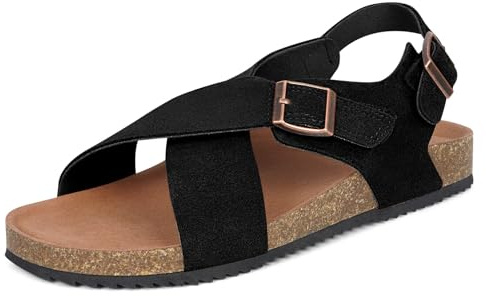 Dokela Sandalias Mujer con Corcho Punta Abierta Ajustables | Zapatillas Verano, Chanclas, Zapatos Cómodas, Ergonómica Plantilla