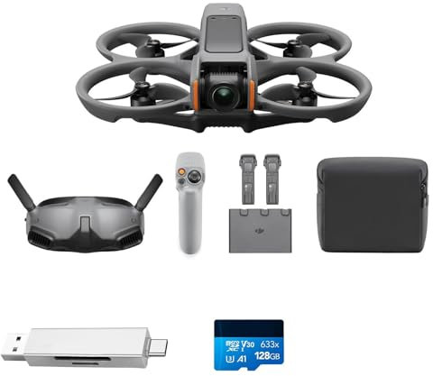 DJI Avata 2 (solo el dron), dron FPV con cámara 4K (DJI Avata 2 Fly More Comb (Three Batteries) Bundle 01)