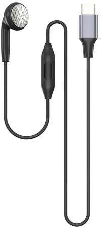 Auricular Mono de 3.5mm con Chip DAC Digital Tipo-C - Auriculares Manos Libres para Conducción con Controles de Llamada/Música, Micrófono con Cancelación de Ruido y Gancho Auricular Cómodo