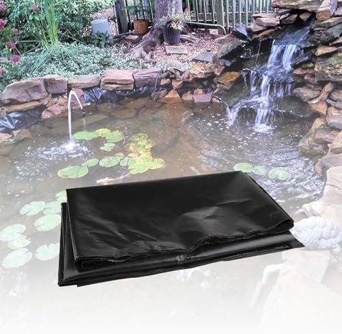 Fodera per Laghetto, Pellicola Nera da Giardino in Hdpe 5mil, 6,5x10 Piedi, 23x26 Piedi, 16,5x33 Piedi, 36x39,5 Piedi, 49x49 Piedi Membe per Laghetto Sicuro per Fontane, Thick 0.12mm, 1x1m/3x3ft