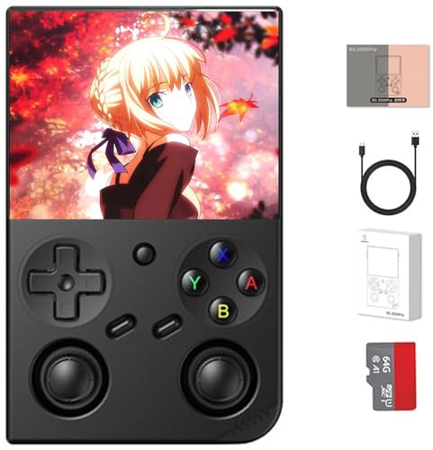 RG35XX PRO Consola Retro Portatil, Pantalla IPS de 3.5 Pulgadas, Consola de Videojuegos Portátil con Sistema Linux de Código Abierto, Tarjeta TF de 64/256 GB, Batería de 3200 mAh, 21000 Juegos Clásico