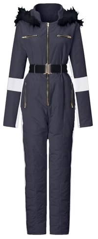 Combinaison de ski à fermeture éclair unie imperméable avec poches avant zippées pour adolescents garçons filles combinaisons d'hiver coupe-vent isolées pour la randonnée