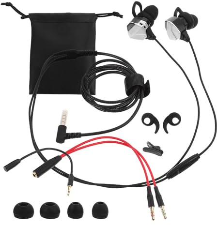 IWOWHERO Auricolari da Gioco Filo Over-Ear per Gaming e Computer Microfono Integrato Compatibili Smartphone e Tablet Leggeri e Resistenti per Uso Indoor e Outdoor Set Connettore 35