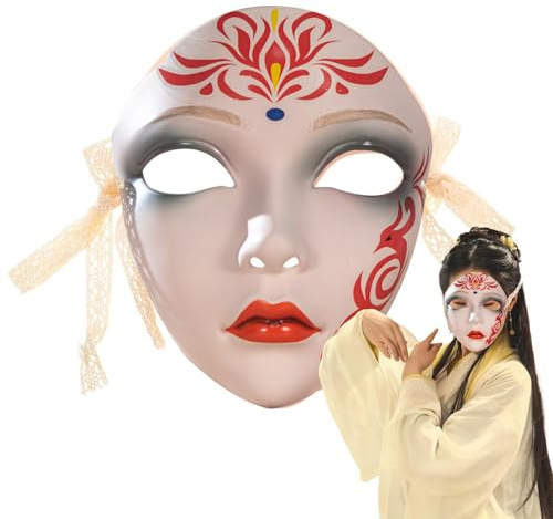 Générique Kvinnors ansiktsmask heltäckande kvinnlig ansiktsskydd | Retro cosplay kinesisk stil mask för kvinnor studenter skolaktiviteter fester dekor dans scenföreställningar och