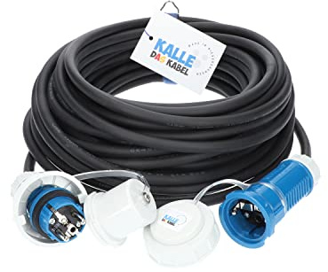 AQUASAFE Druckwasserdichte Gummiverlängerung IP68 H07RN-F 3G 2,5mm² von KALLE DAS KABEL 10 Meter