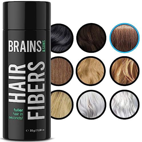 Brains & Son Streuhaar - Premium Haarverdichtung/Schütthaar mit Soforteffekt bei Geheimratsecken, Haarausfall und lichtem Haar - Haarpuder | 25g (BLOND)