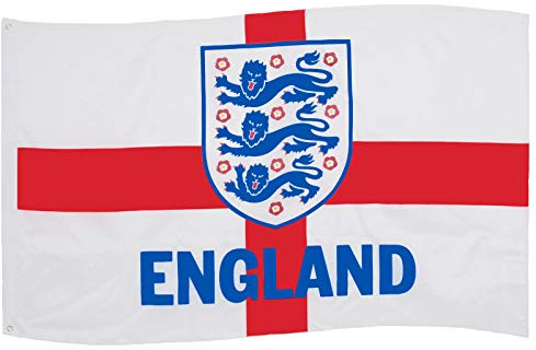 England FA Official Football Gift 3 Lions 5x3ft 1 Pack Crest Body Flag