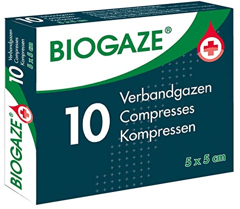 Bio Gaze Kompressen 5 cm x 5 cm, Inhalt 10 Stück