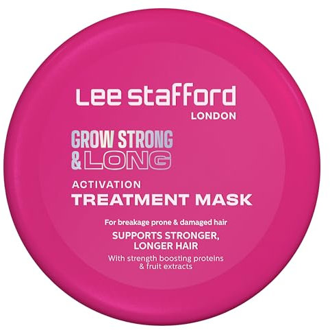 Lee Stafford Hair Growth Mask | Grow Strong & Long Collection - Best Nourishing Treatment for Damaged, Dry Hair, Deep Conditioner Repair Cream, Pack with Thickening Proteins, 200 ml