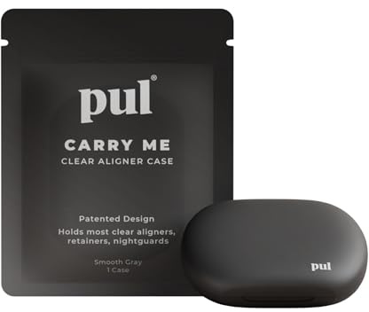 PUL Retainer Case for Invisalign & Clear Aligners - Slim Clear Aligner Case with Secure Magnetic Closure - Travel Retainer Holder for Invisalign Accessories, Mouth Guards & Dentures - Gray