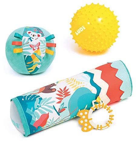 Ludi- Caja de Despertar, Color Amarillo, Verde de Agua, Rojo, Azul (JBM 30076)