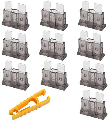 10 Stk 2A Kfz Sicherungen, JatilEr Autosicherungen Standart, Flachsicherungen Kfz, Stecksicherung mit 1 Sicherungszieher für Auto/RV/LKW/Motorrad/Boot