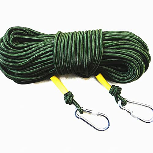HAMIMI sicherungsseil Nylon Statisches Seil kletterseil Outdoor-Seil mit 2 Stahlhaken für Arbeiten in der Höhe/Feuerleiter/Abseilen/Sport Camping usw,5m