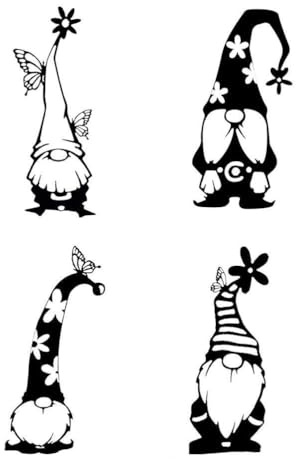 Tnfeeon Estatuas de Metal de Jardín de Silueta de Duende de Pie Decoración de Arte de Hierro Al Aire Libre (B)