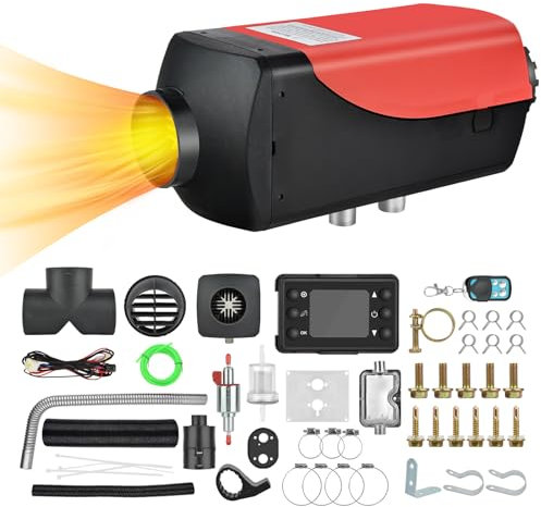 Anveltech 5KW Diesel Heater - 12V All in One with LCD Display and Remote Control, Intelligent Constant Temperature Heater for Truck, RV, Trailer, Camper, Van, Boat and Indoors (orange)