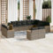 SECOLI XXL Rattan Gartenmöbel Set Con Stauraum Loungemöbel Set Terrassenmöbel Gartenlounge Ecksofa Garten Loungesofa Outdoor Sitzgruppe PolyRattan Ecklounge Lounge Set Grau 12-tlg-Type-408