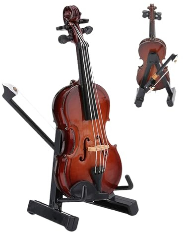 Strumento per violino in miniatura | strumento musicale violino in miniatura con supporto | legno artigianale accessorio per la casa decorazione per camera da studio