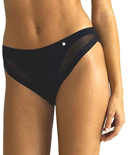 AVET 33188- Braga Bikini Microfibra Efecto Tanga (M, Negro)