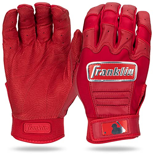 Franklin Sports MLB Schlaghandschuhe – CFX Pro Chrome Erwachsene + Jugend Schlaghandschuhe Paar – Baseball + Softball Schlaghandschuhe – Rot – Erwachsene XL