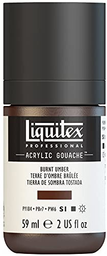 Liquitex 2059128 Professional Acryl Gouache - Umbra Gebrannt , 59ml Flasche, matt - Acrylfarbe mit Gouache Eigenschaften, Hochdeckend, Wasserfest & Lichtecht