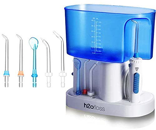 TJH Water Flosser Classic Professional, Irrigatore Orale da banco Irrigatore Orale Dentale-con Punte a Getto, 6 modalità e IPX7 Risciacquo sinusale per Acqua Domestico