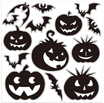 Rifuli Halloween Window Clings for Glass Pumpkin Bat Door Stickers Halloween Decorations Glass Stickers Wall Decals for Home Party Decoration 6PCS Aufkleber Für Auto Wimpern (6PCS as Shown, One Size)