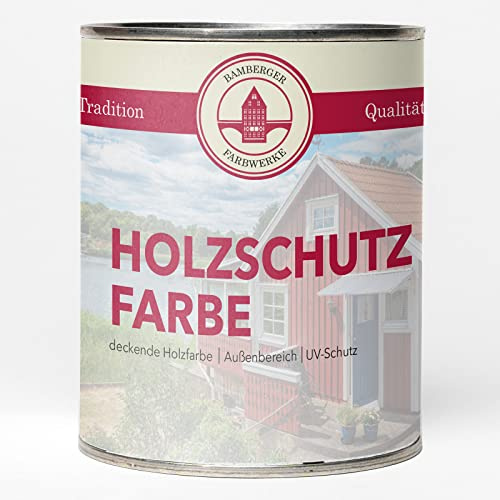 Bamberger Farbwerke Holzschutzfarbe Möbelfarbe Wetterschutzfarbe Holzfarbe für Außen (20L, Silbergrau RAL 7001)