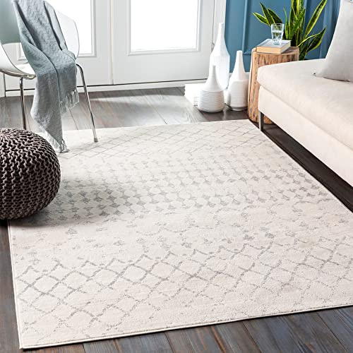 Livabliss Lyon Santiago Geometric Rug, Kitchen – 120x170 cm, Ivory & Grey