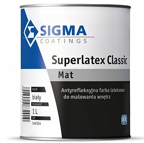 PPG Sigma Wandfarbe Deckenfarbe Küchenmöbel Superlatex Classic Mattlack 1L Weiß