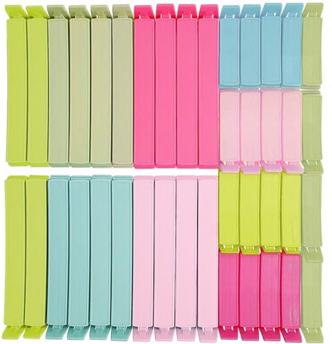 Verschlussclips, 40 Stück clips für tüten，6CM/11CM Verschlussklammern Clips, Bunte Klammern für Tüten, Wiederverwendbar Tütenclips für Verpackung Süßigkeiten Snacks.