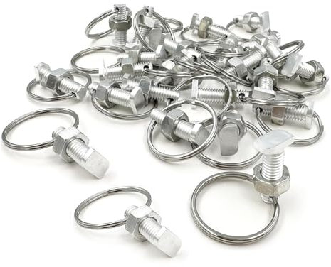 20pcs Greenhouse Bolts and Rings, Creates Hanging Anchor Points in Glazing Bar Channels to Plant Clips for Climbing Plants Building Greenhouse