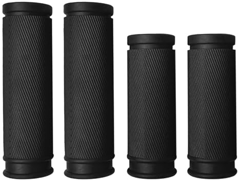 TIKBRO 4Pcs Bike Handlebar Grips, 85mm 105mm TPR Rubber Short Grips Fit Twist Shift and Revoshift