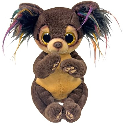 TY Beanie Boos - Toffee il Chihuahua con Occhi Gialli Grandi e Glitter, il Peluche con gli Occhi Grandi Scintillanti - 15 cm - T37393