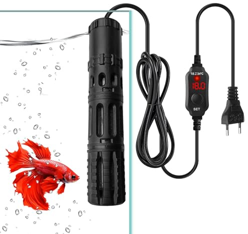 Calefacción de acuario, 25W Calefacción de acuario con regulador de temperatura, calentador de acuario, calefacción para acuario con ventosa para tanques de peces y acuarios